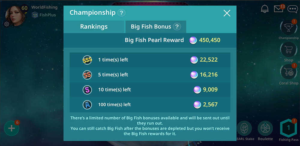 Championship Big Fish Bonus image